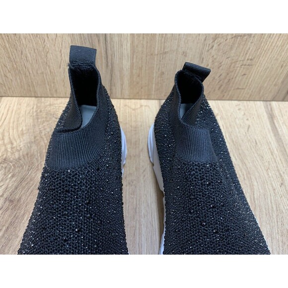 Azalea Wang DLamonds Sock Sneaker ShoesWomen's Size 7 Black Rhinestones Slip On - Picture 8 of 16